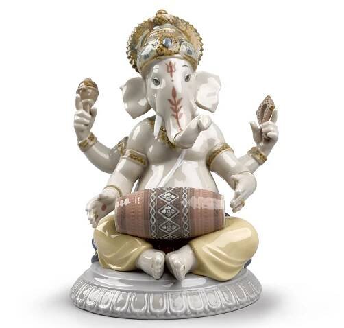 Porcelain decorative object MRIDANGAM GANESHA Lladró