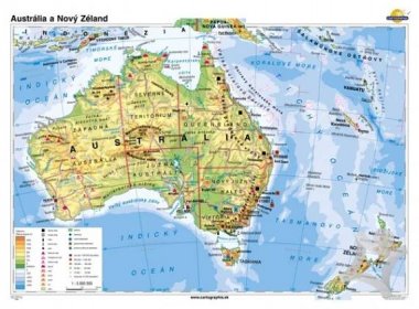novy zeland mapa Austrália a Nový Zéland   mapa (160x120 cm – 1:5000000), nástenná  novy zeland mapa