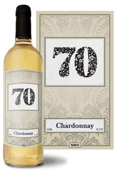 Bílé víno k 70. narozeninám: 0,75 l 