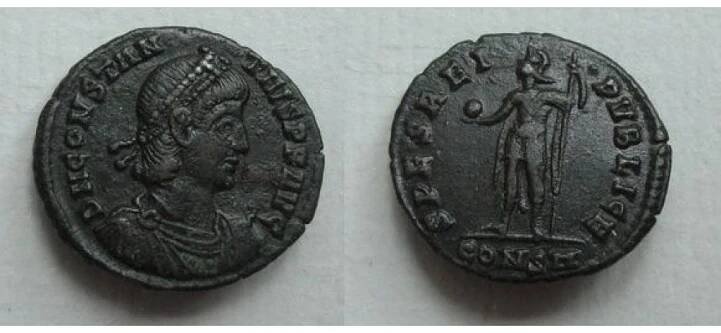 Constantius II -  SPES scarcer reverse (AU21112)