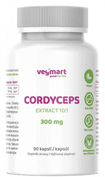 Vegmart Cordyceps 300 mg, 90 kapslí