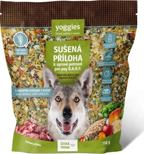 Yoggies Sušená příloha s ovesnými vločkami k syrové potravě B.A.R.F. 750 g