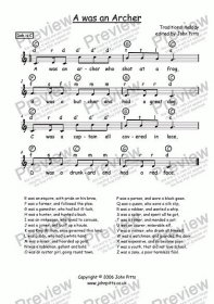 (Nursery Rhyme) A Was An Archer - Download Sheet Music PDF file