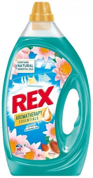 Rex Lotus & Almond Oil Prací gel (60 praní) 3 l - Prací prášky sypké, Prací prostředky, Úklid, péče o domácnost, Drogerie