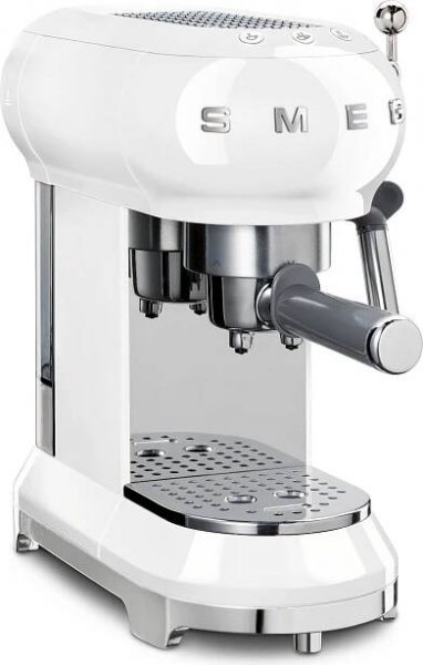 Smeg ECF01WHEU, Espresso kávovar, 1 l, Mletá káva, 1350 W, Bílá