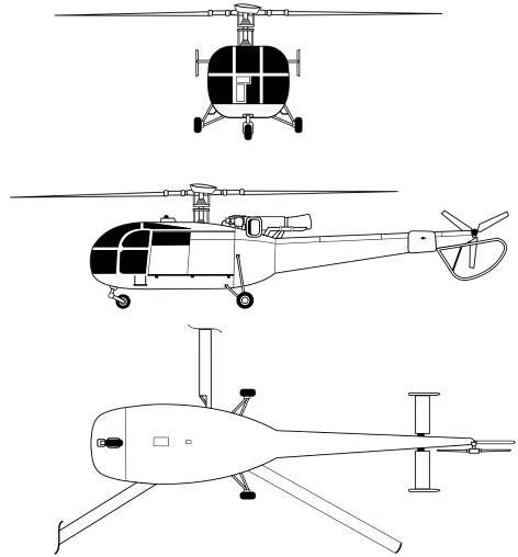 Soubor:Aérospatiale Alouette III orthographical image.svg