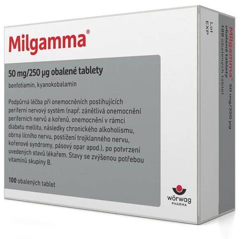 MILGAMMA 50MG/250MCG obalené tablety 100