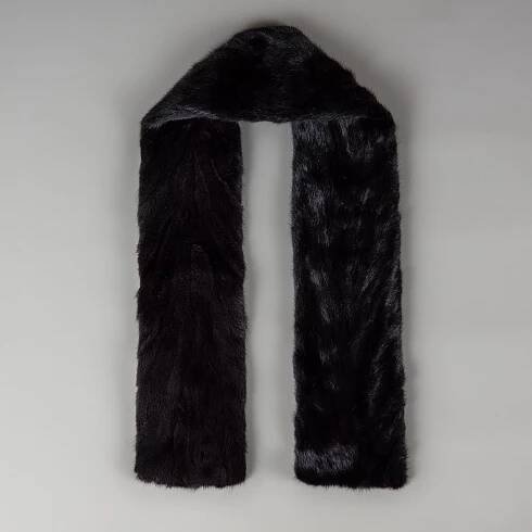 Black mink fur scarf
