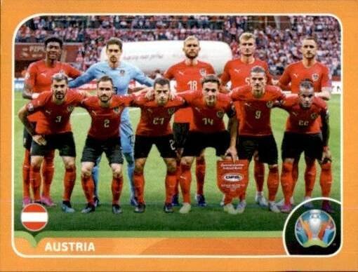 EURO 2020 PANINI NÁLEPKA TÝM RAKOUSKO AUT2