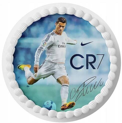 Oplatek na dort PREMIUM 20 CM | Váš nápis BONUS | Cristiano Ronaldo CR7