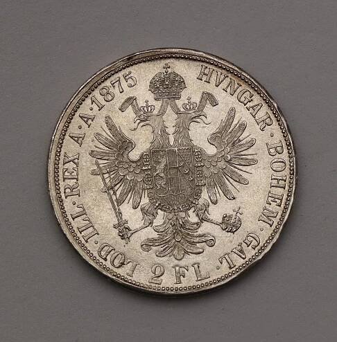 Stříbrný 2 Zlatník Františka Josef I. 1875 bz - Nádherný!