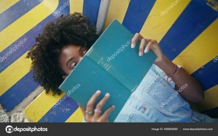 Student Book Lying Bench Learning College Homework Close Trendy African