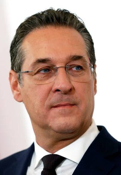 Vice Chancellor Heinz-Christian Strache attends a news conference in Vienna