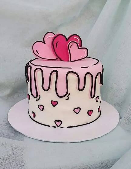 Cartoon Hearts Mini Cakes | Funny Birthday Cakes