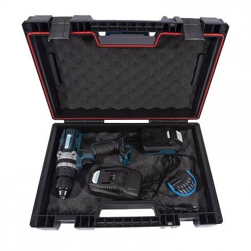 Aku vrtačka s příklepem bezuhlíková 70 Nm 18V 1x2,0Ah + nabíječka + box XTLINE XT102805-1B2B : Peddy.cz
