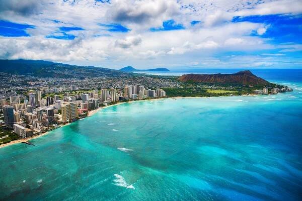 waikiki anténa honolulu havaj - honolulu - stock snímky, obrázky a fotky