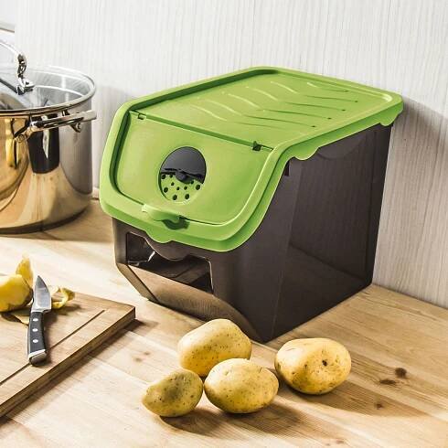 Plastová nádoba na brambory nebo cibuli STORAGE BOX ZELENÁ 12 l