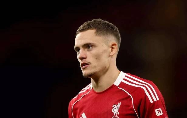 Florian Wirtz of Liverpool during the pre-season friendly match between Liverpool vs Athletic Bilbao at Anfield (Photo by Carl Recine/Getty Images)