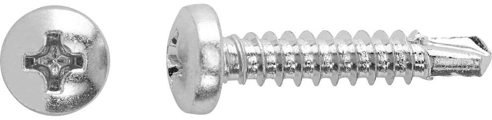 Samořezný šroub s půlkulatou hlavou PH2 bíle pozinkovaný 4,8 x 25 mm, 12 ks