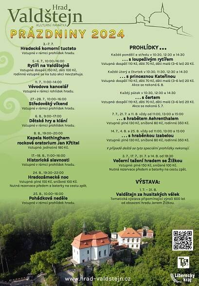 Bohatý prázdninový program - Hrad Valdštejn