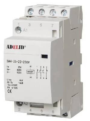 Adelid SM4 25-22-230V Modulární stykač 25-22 230V 25A 4Z 3fázový 2NO 2NC SM4 25-22-230V