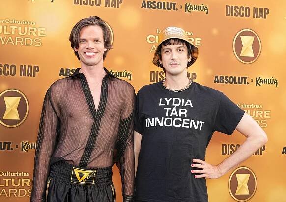 NEW YORK, NEW YORK - JUNE 15: Aaron Jackson and Josh Sharp attend the Las Culturistas Culture Awards at Kings Theatre on June 15, 2024 in New York City. (Photo by John Nacion/Getty Images)