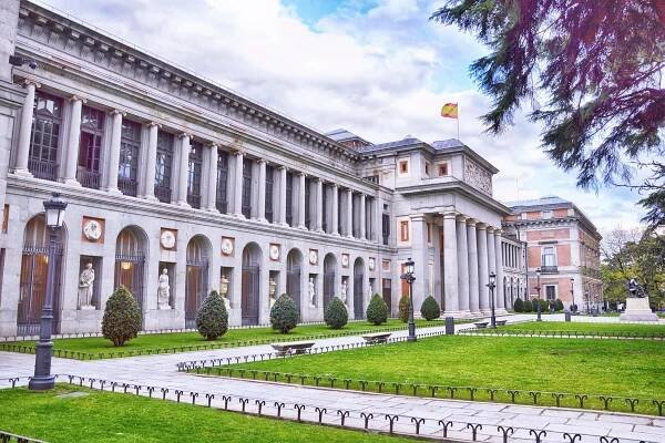 Exterior View of the Prado Museum with Trees