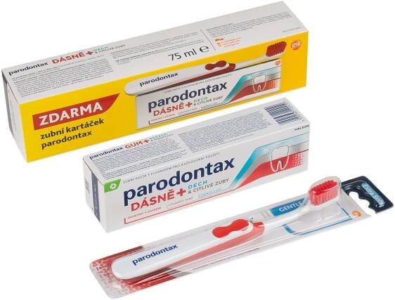 Zubní pasta PARODONTAX Gum + Breath & Sensitivity 75 ml + kartáček