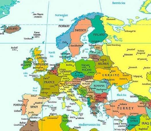 Europe political map