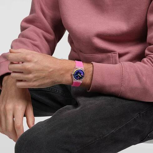 Swatch Neon Pink Podium SO28K111 | Hodinky-365.cz