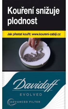 Kartonové balení tvrdá krabička cigarety s filtrem Davidoff Evolved Blue R 151 Kč 10x20 ks - 200 ks cigaret