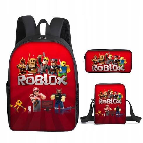 Školní Batoh s penálem a obědovým boxem pro děti Školní aktovka Roblox