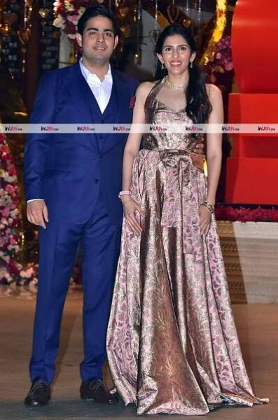 Akash Ambani with his fiance Shloka Mehta