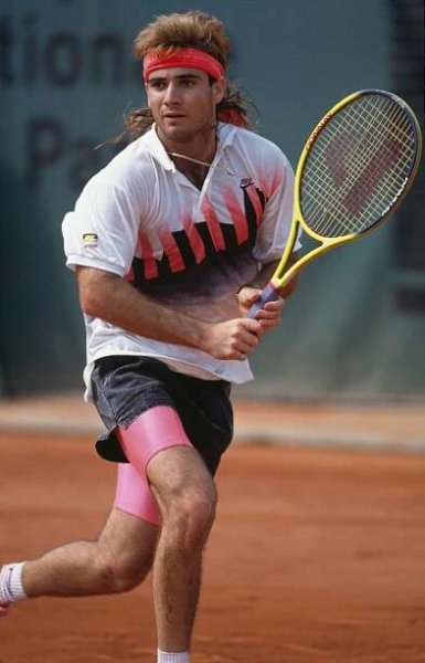 Andre Agassi at the 1990 French Open in Paris