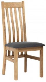 Dřevěná jídelní židle Autronic Dřevěná jídelní židle, potah antracitově šedá látka, masiv dub, přírodní odstín (C-2100 GREY2) (12)
