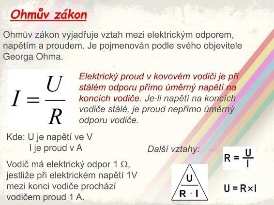 PPT - Elektrické jevy II. Ohmův zákon, řazení R v obvodech PowerPoint Presentation - ID:5811490