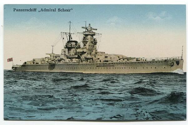 Panzerschiff "ADMIRAL SCHEER",něm. válečná loď z r. 1933-45, svastika
