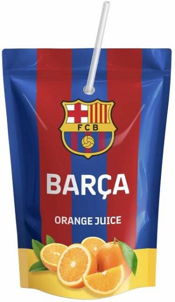 FC Barcelona Ovocný nápoj Pomaranč 1×200 ml, ovocný nápoj
