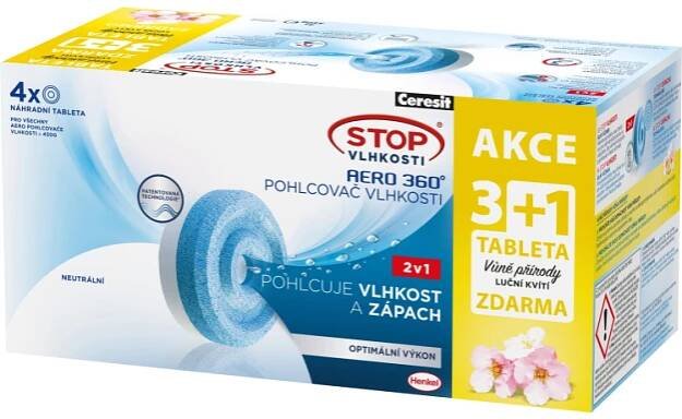 Ceresit Stop vlhkosti Aero 360° odvlhčovač náplň, luční kvítí 4× 450 g