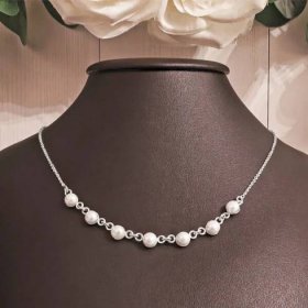 Onyx FOX Stříbrný náhrdelník Anwyn se 7 perlami