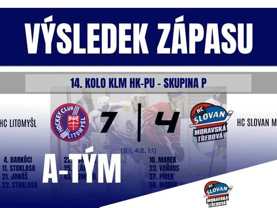 A-TÝM: Slovan v posledním utkání první části soutěže nestačil na Litomyšl – HC Slovan Moravská Třebová