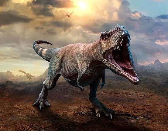 Ilustrace Tyrannosaurus rex scene 3D illustration, Warpaintcobra, 40 × 30 cm od 359 Kč - Heureka.cz