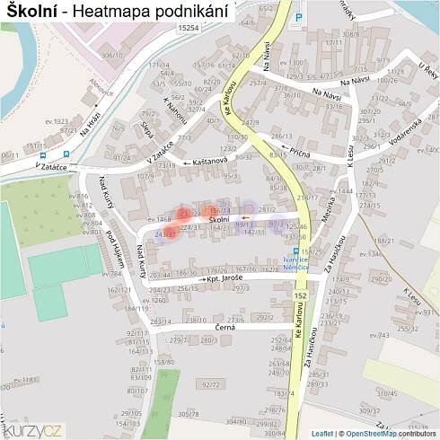 Mapa Školní - Firmy v ulici.
