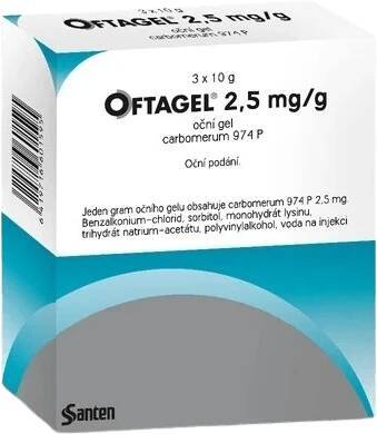 Oftagel oční gel 25 mg 3 x 10 ml