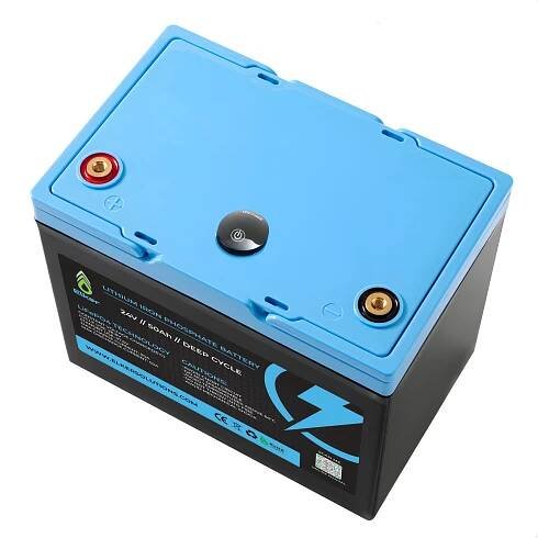 Lithium iron phosphate battery 12V 100Ah for camper vans, boats, solar systems. Energy storage solution, deep cycle, durable and efficient.