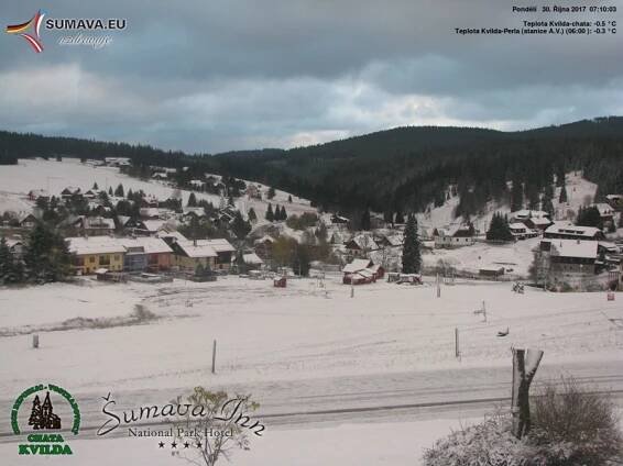 Sníh poprvé pokryl polohy nad 900 metrů - Šumava.eu - webkamery, zpravodajství, počasí, uzdravuje,
