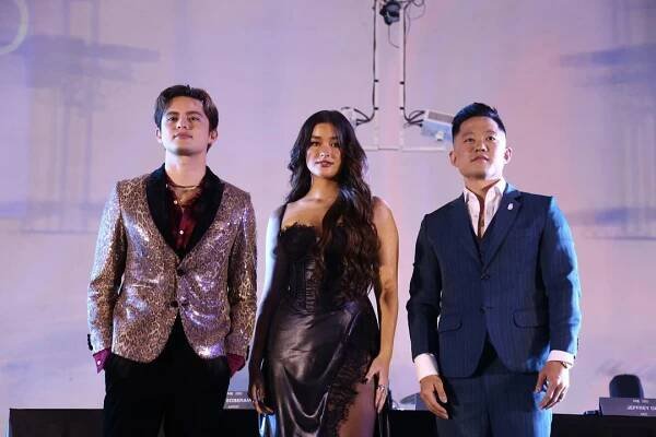 Liza Soberano with Careless founder James Reid and CEO Jeffrey Oh