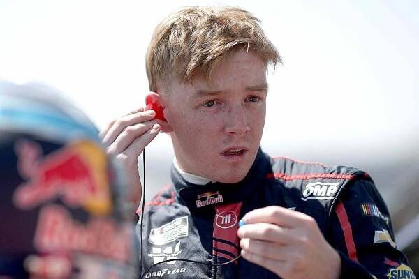 WATKINS GLEN, NEW YORK - AUGUST 09: Connor Zilisch, driver of the #87 Red Bull Chevrolet, prepares to practice for the NASCAR Cup Series Go Bowling at The Glen at Watkins Glen International on August 09, 2025 in Watkins Glen, New York