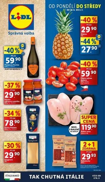 Lidl leták od pondělí - Tak chutná Itálie od 30. 6. | Kupi.cz