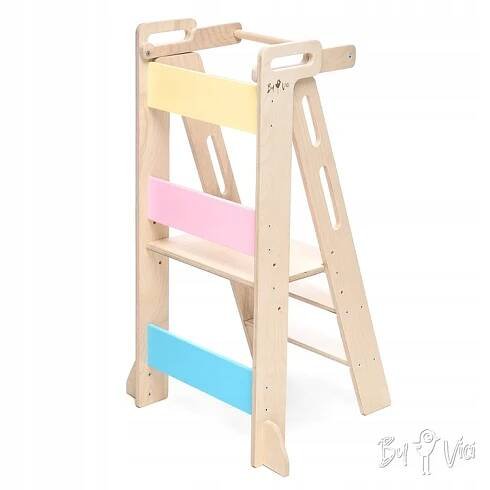 Skládací učící věž 90cm COMFORT - duhová